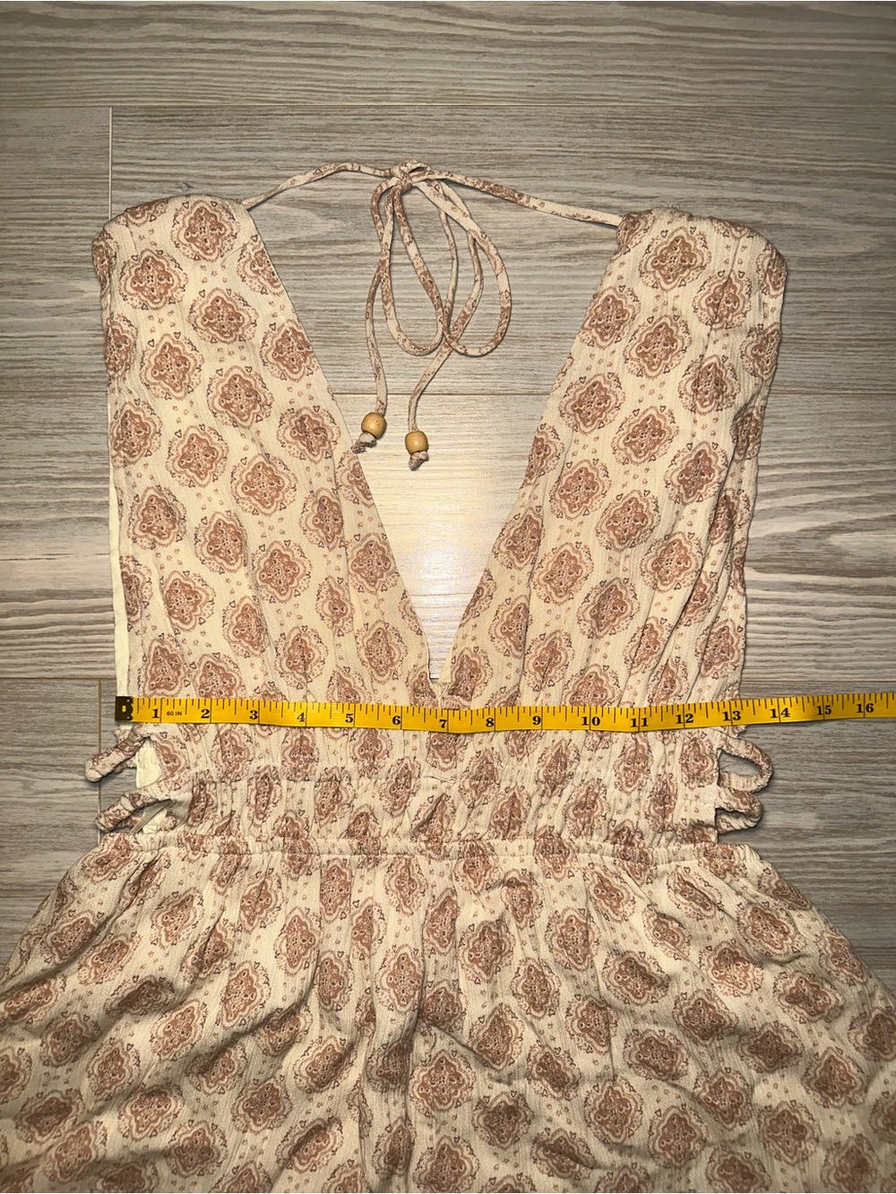 Papermoon White and Pink Printed V-Neck Mini Dress - Picture 9 of 10